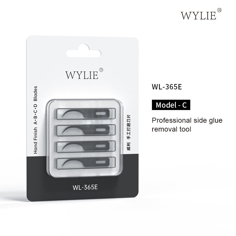 WYLIE WL-365E 4 in 1 Hand Sharpened Blade Set Mobile Phone Repair Motherboard IC CPU Professional Edge Glue Cut Hand Blade Tool