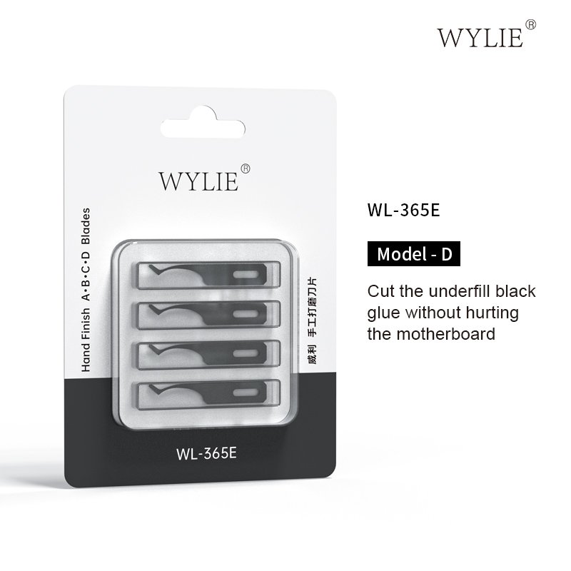 WYLIE WL-365E 4 in 1 Hand Sharpened Blade Set Mobile Phone Repair Motherboard IC CPU Professional Edge Glue Cut Hand Blade Tool