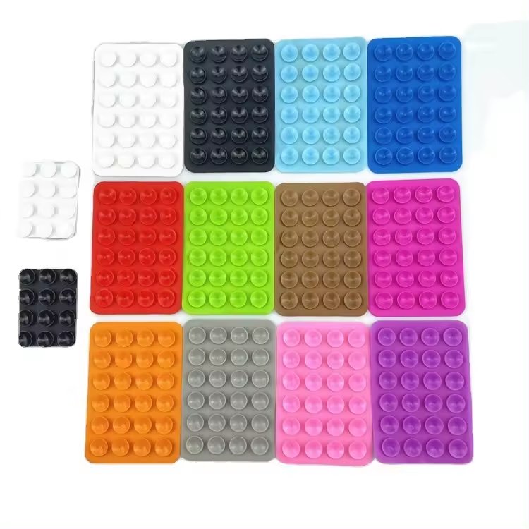 single grain silicone sucker factory spot customized high quality mobile phones design for silicone suction cup 24 square arc