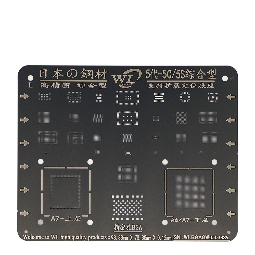 Mega-Idea Black Steel BGA Reballing Stencil for iPhone 13 12 11 Pro MAX XS XR X 8 7 6 6S Plus CPU Chip Soldering Net