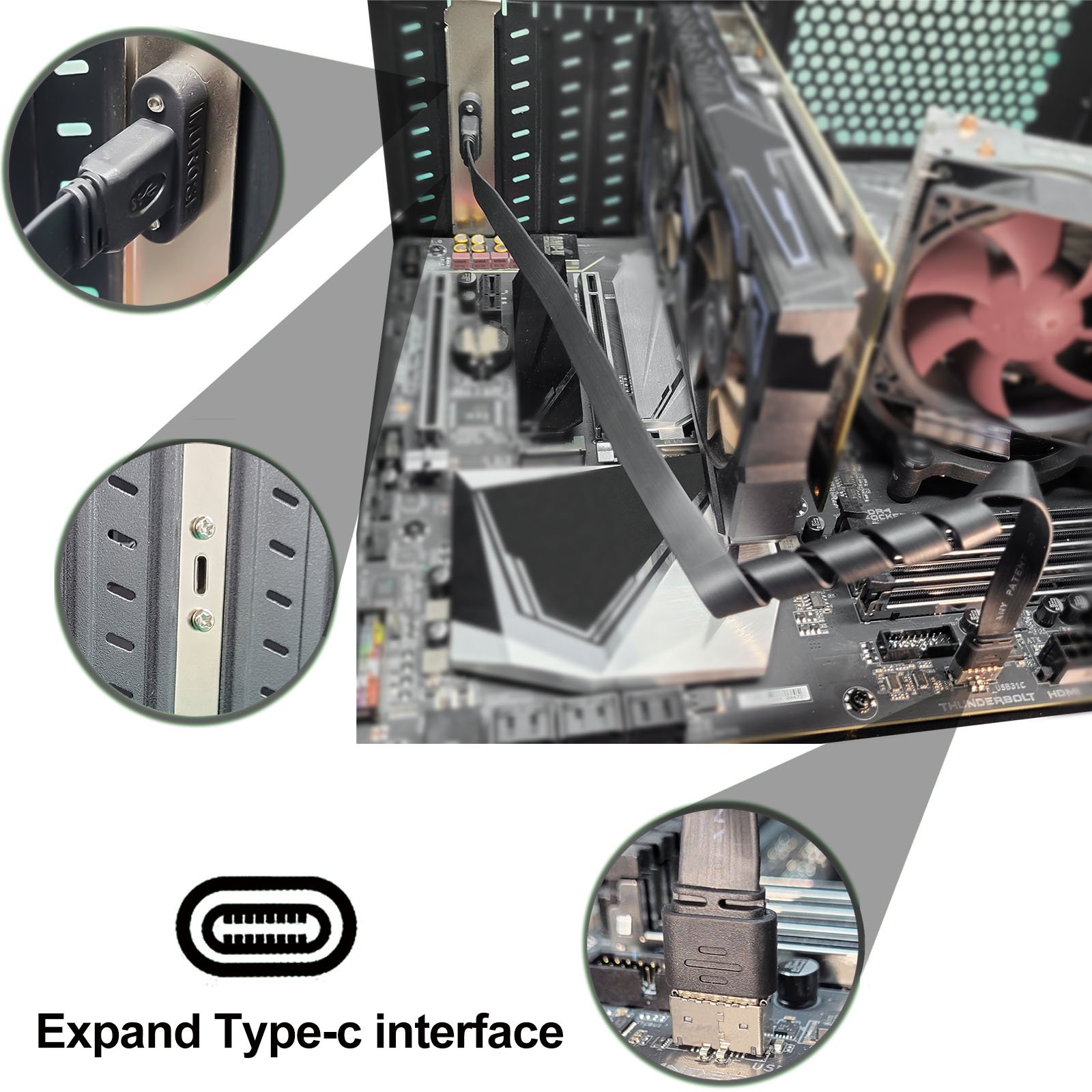 Computer Connector Extension splitter internal Type E usb 2.0 3.0 3.1 3.2 c front panel adapter Mount Motherboard Header cable