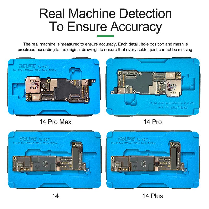 RL-601T 18 in 1 Motherboard Middle Layer Board Plant Tin Platform 3D BGA Reballing Stencil Kit for iPhone X 11 12 13 14 Pro Max