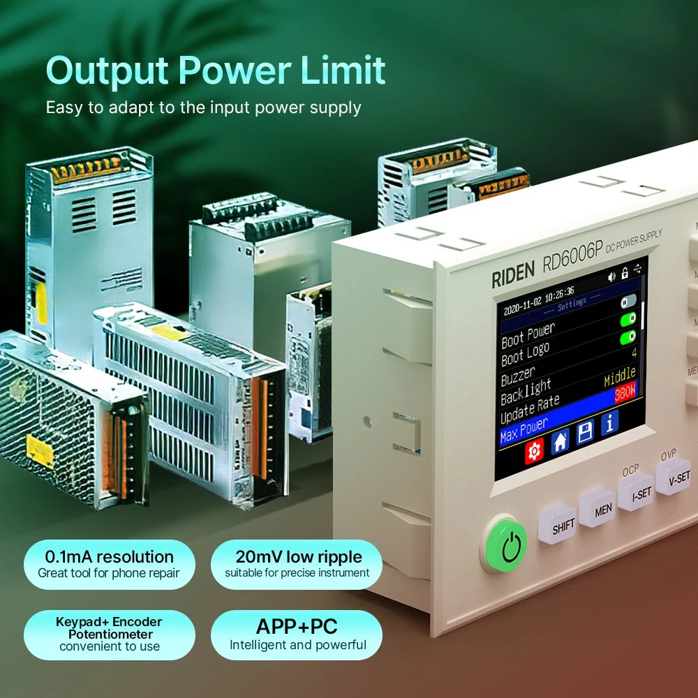 RD RIDEN RD6006P USB DC DC Variable Step Down Voltage Adjustable Bench Power Supply 60V 6A Motherboard Repair Battery Charging