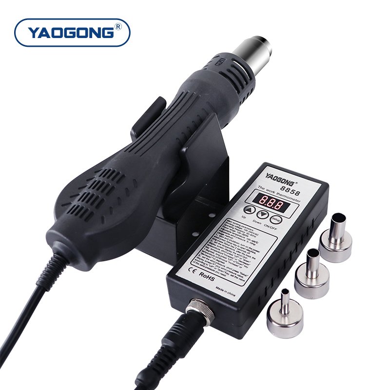 YAOGONG 8858 600W Portable Adjustable Temperature Thermostat Phone Motherboard SMD Machine Mobile Repair Tool Hot Air Heat Gun