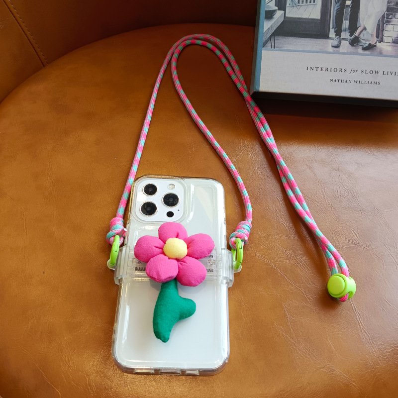 Suitable for flower color mobile phone back clip oblique span mobile phone back clip DIY flower mobile phone back clip lanyard