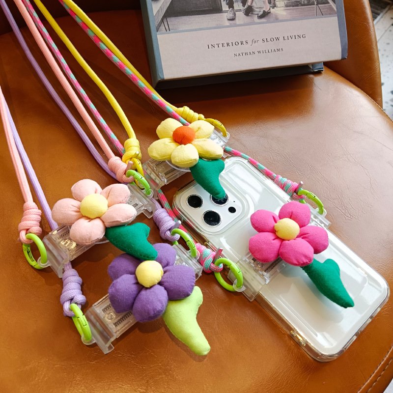 Suitable for flower color mobile phone back clip oblique span mobile phone back clip DIY flower mobile phone back clip lanyard