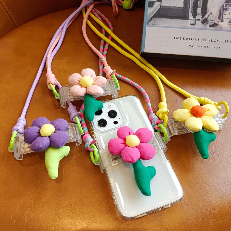 Suitable for flower color mobile phone back clip oblique span mobile phone back clip DIY flower mobile phone back clip lanyard
