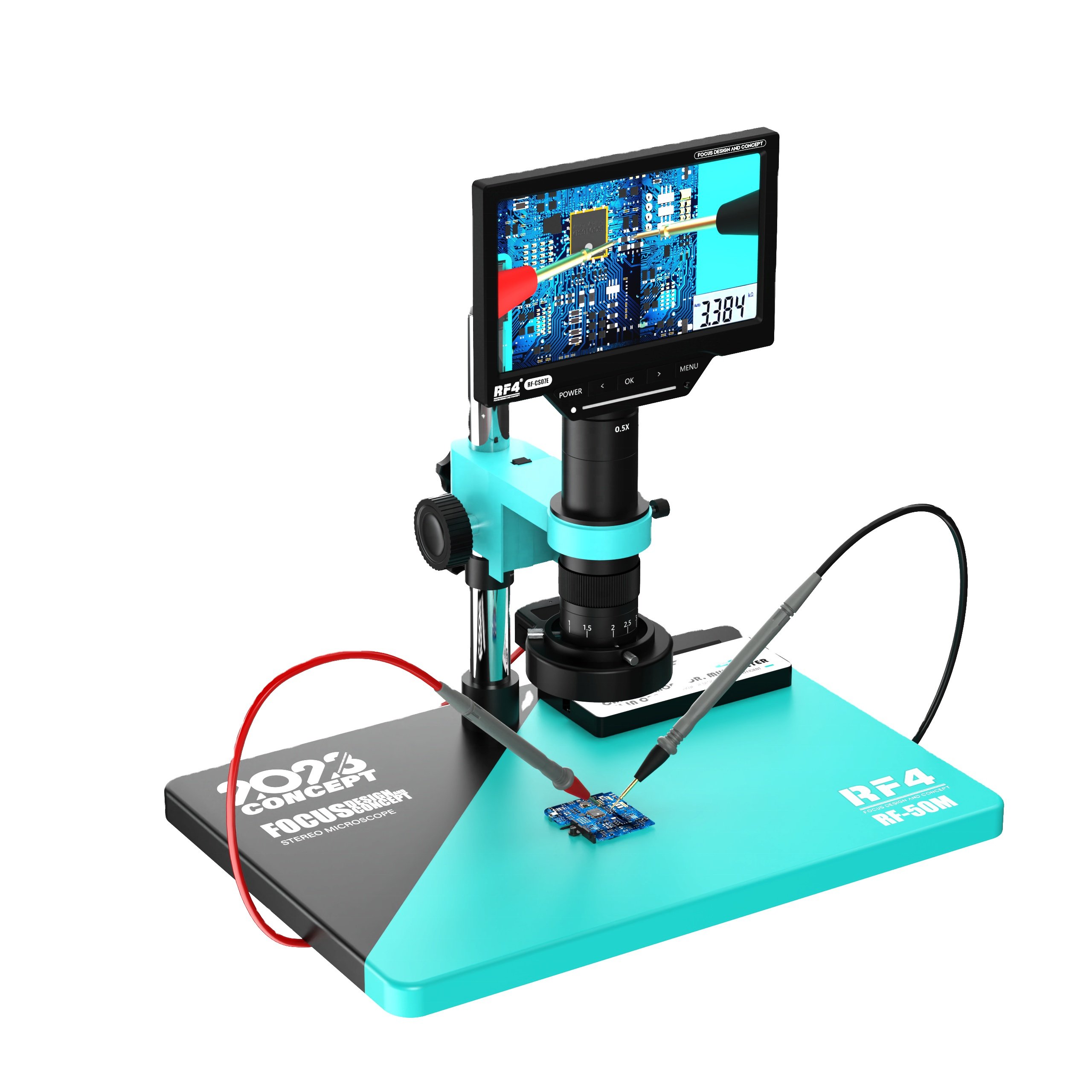 RF4 Microscope with multimeter 7-50X With BGA Work Bench And Soldering Spot Line Mobile Phone Motherboard Repair RF-50M