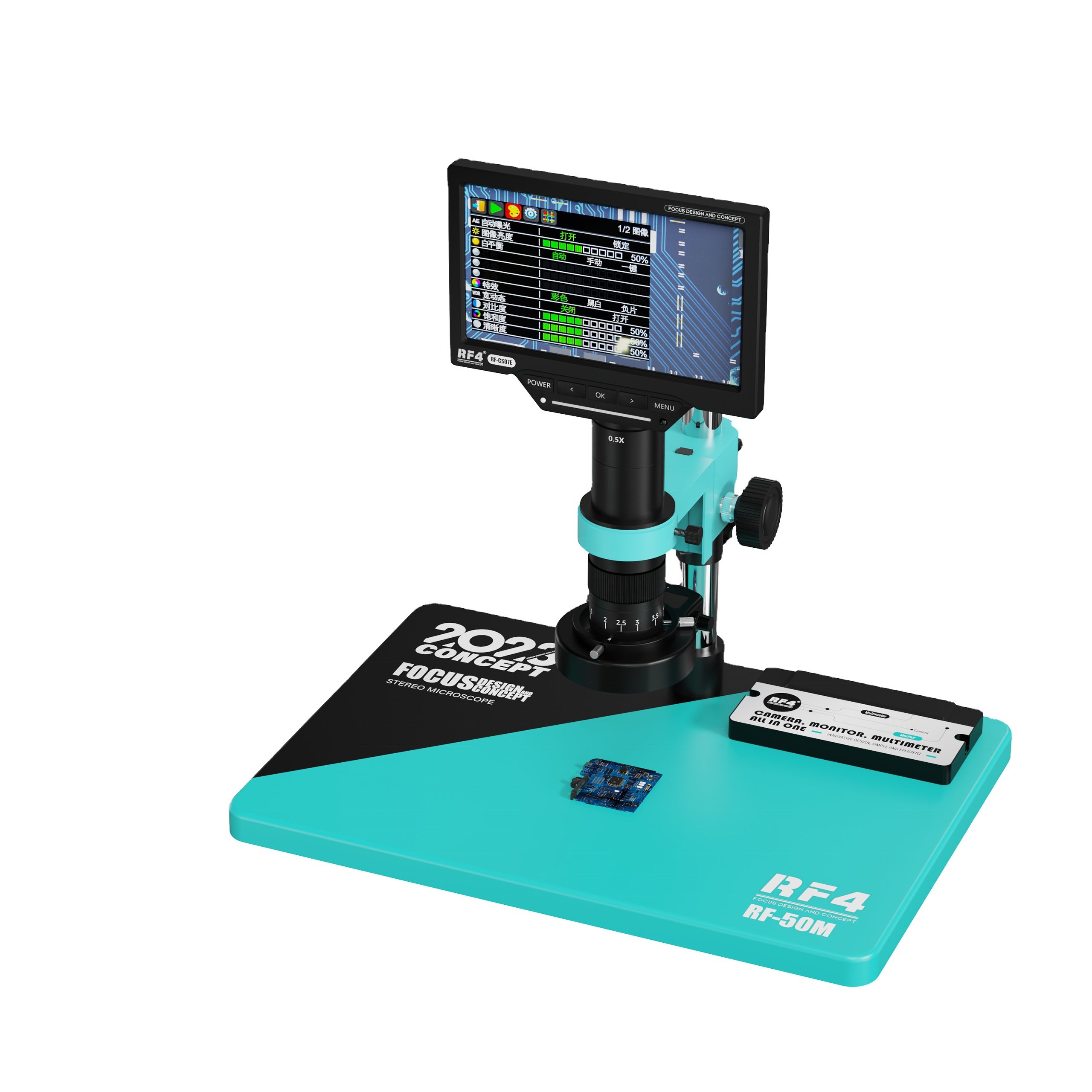 RF4 Microscope with multimeter 7-50X With BGA Work Bench And Soldering Spot Line Mobile Phone Motherboard Repair RF-50M