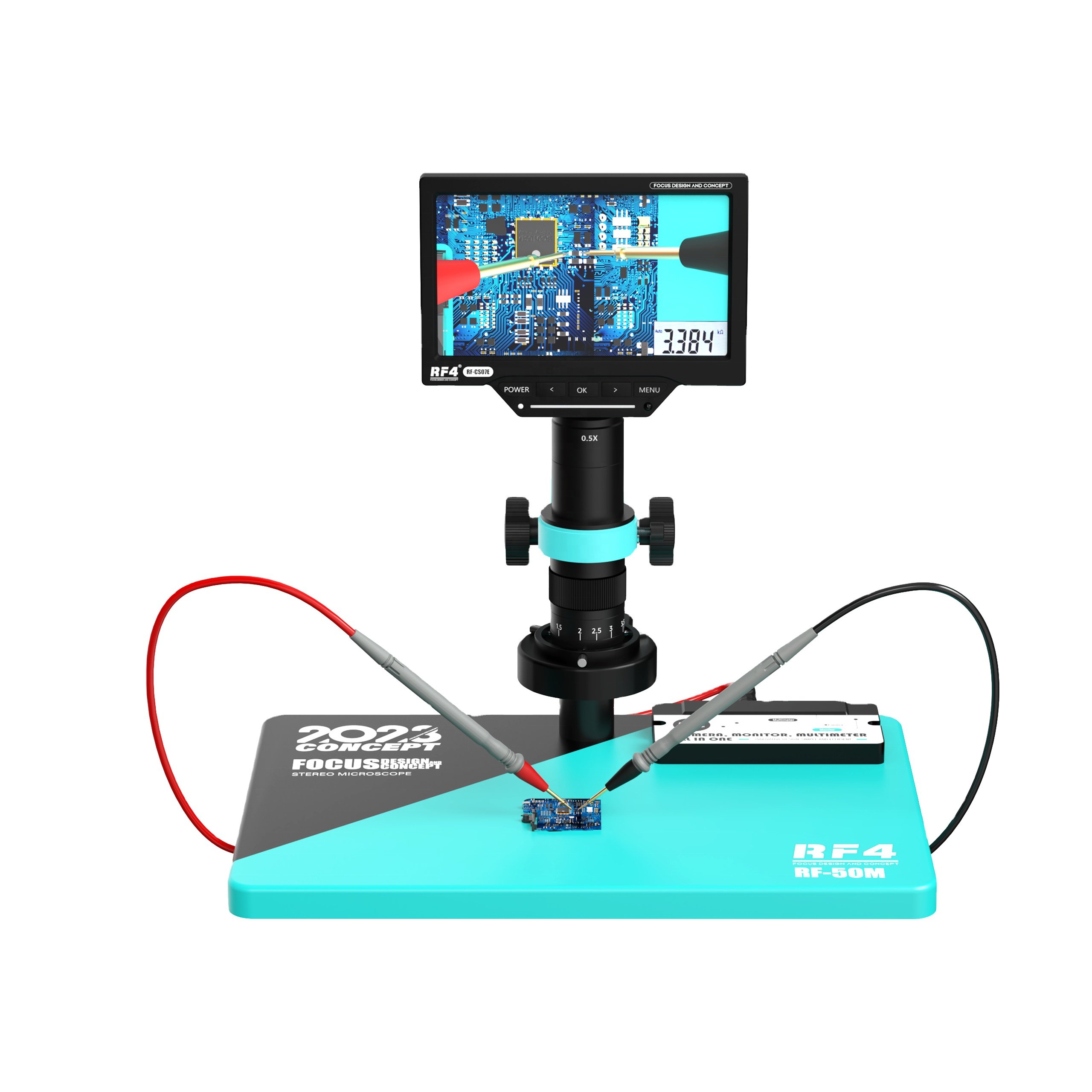RF4 Microscope with multimeter 7-50X With BGA Work Bench And Soldering Spot Line Mobile Phone Motherboard Repair RF-50M