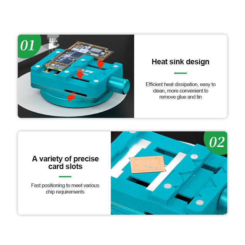 NEW RELIFE RL-601I RL-601F RL-601L mini Motherboard Chip Repair Mini Rotating Fixture for Motherboard Repair CPU Chip Removal