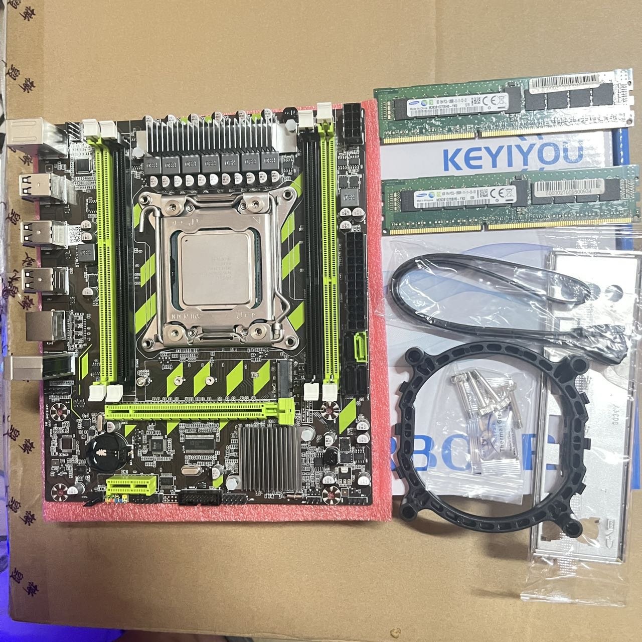 KEYIYOU X79G LGA2011 Motherboard with XEON E5 2650 V2 CPU 2*8GB = 16GB DDR3 1600MHZ REG ECC RAM Memory Combo Kit