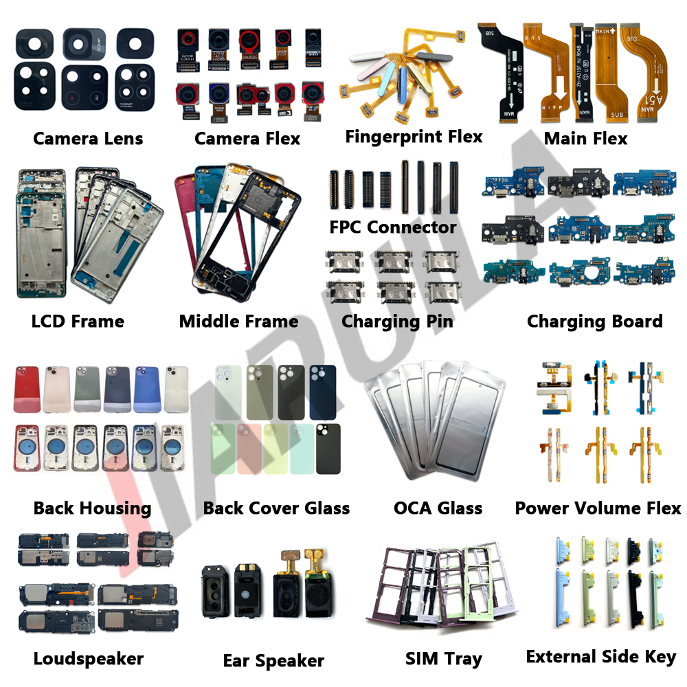 JIARUILA Phone Housing Lcd Frame Internal Microphone Charging IC Chip FPC Port Connector Power Volume Button Motherboard Flex