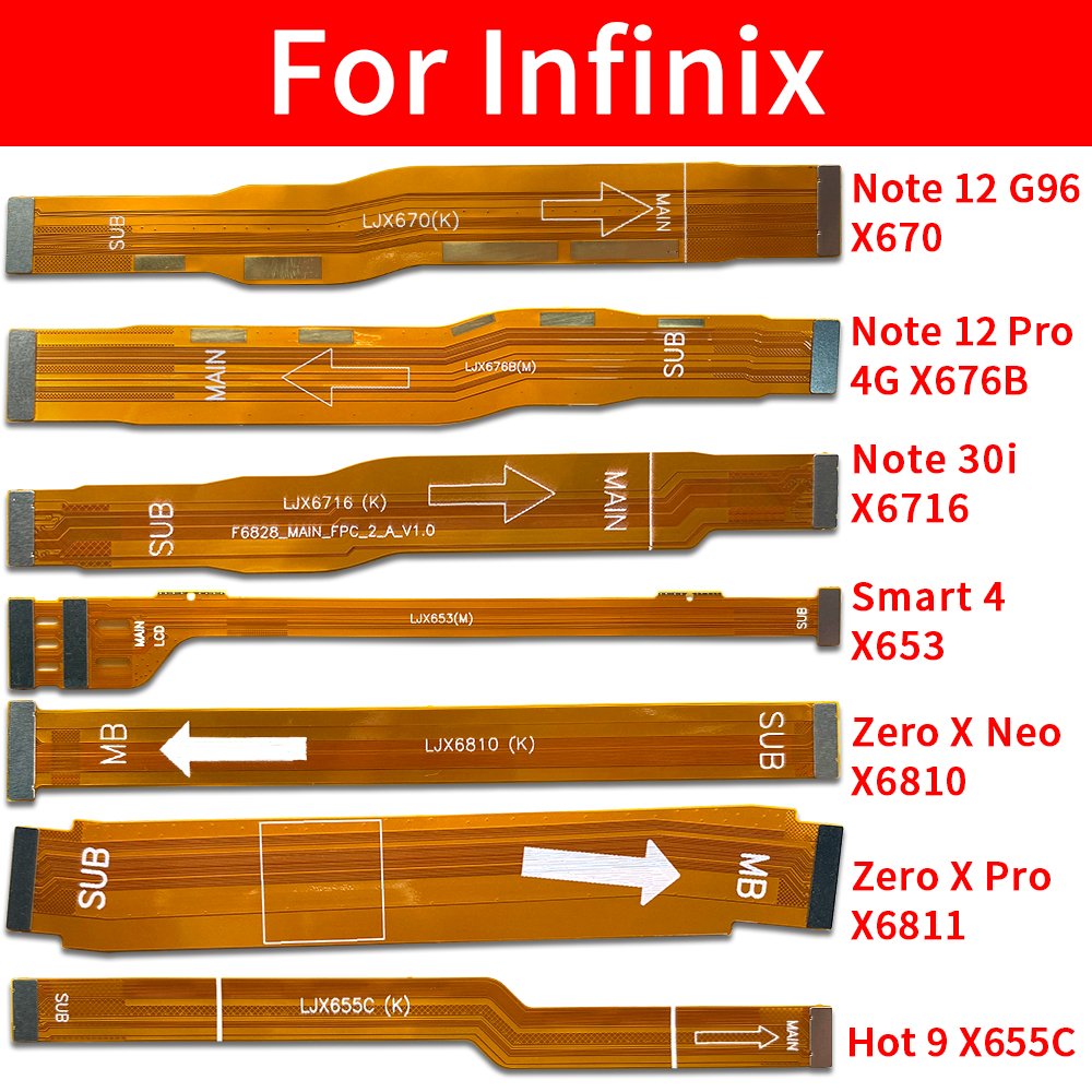 Phone Parts For Infinix Hot 8 9 Note 12 Pro 30i Smart 4 Zero 8 30 5G X Neo Pro Motherboard Main Board Connector USB Flex Cable
