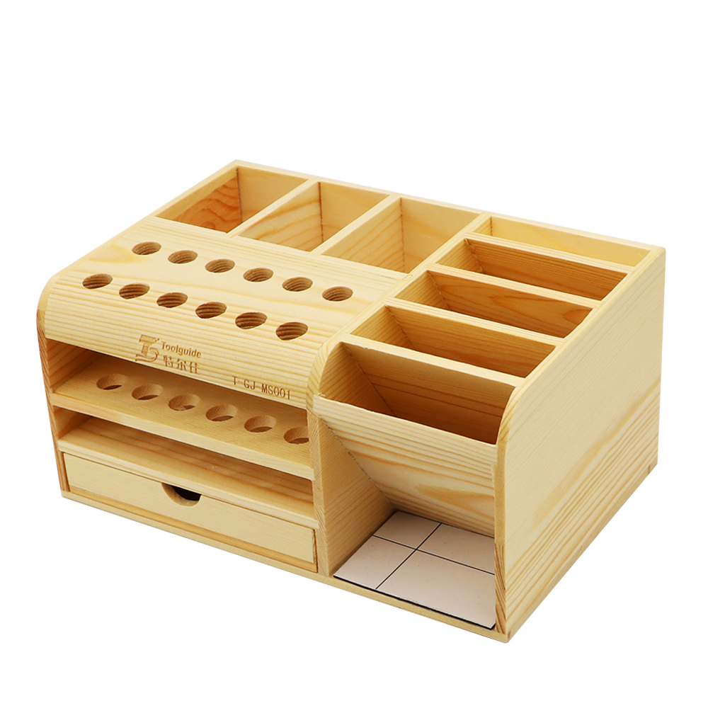 Multi-Functional Wooden Organizer Screwdriver Screws Motherboards Storage Box Jewelry Beads Cell Phone Acc Container Case Holder