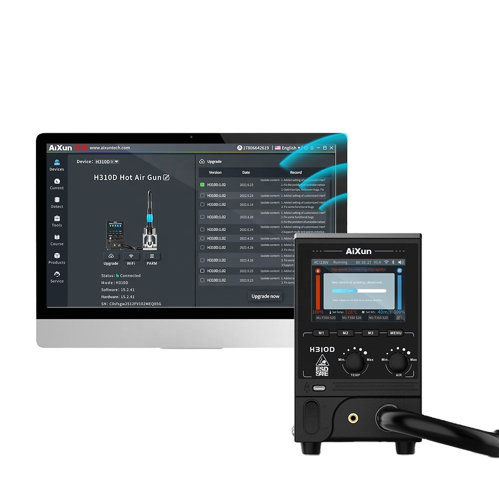 AIXUN H310D Intelligent Temperature Control Hot Air Gun Soldering Rework Station Hot Air Rework Station Engine Provided 1000W