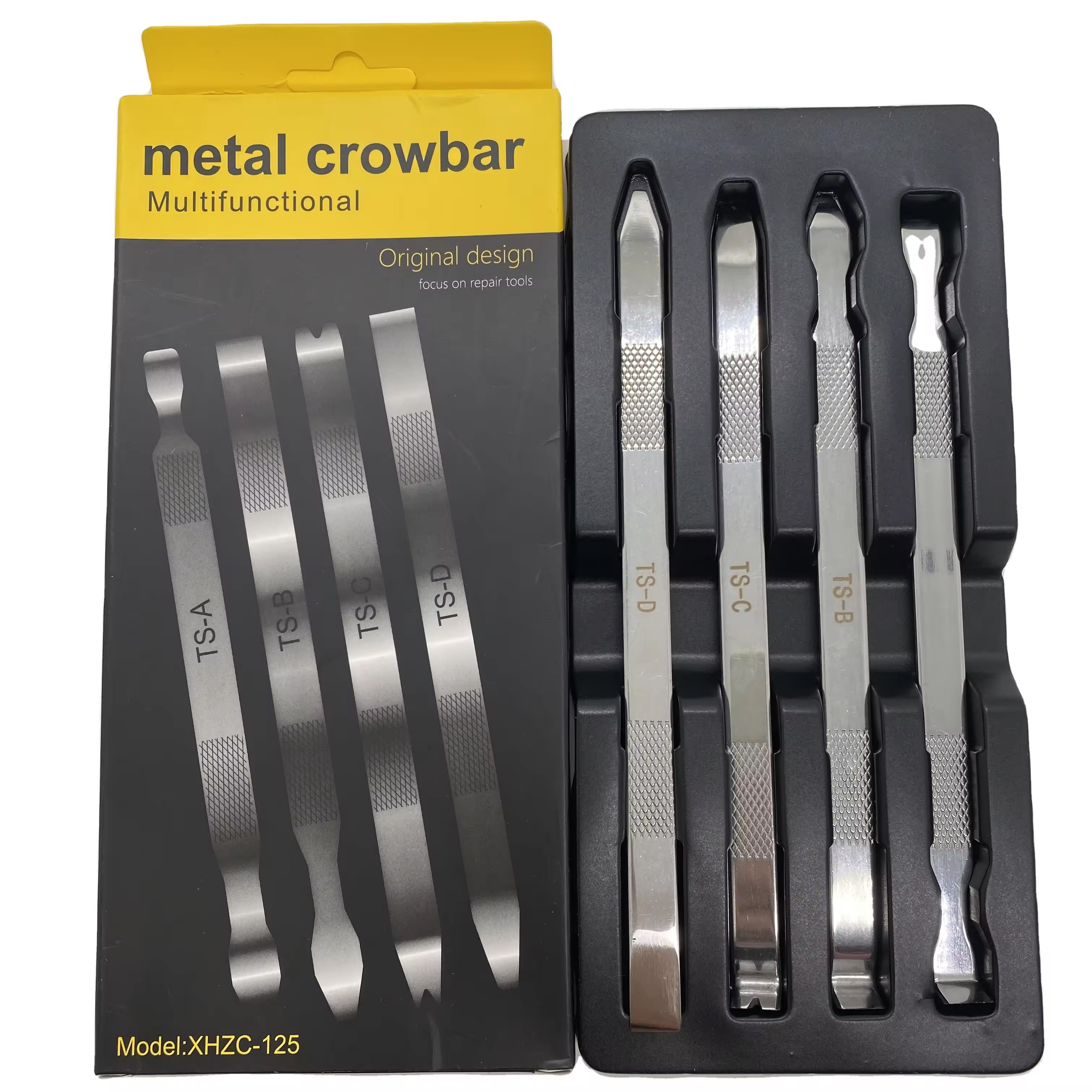 4pcs Precision Pry Bar Tool Set LCD Screen Back Cover Housing Remover Opening Fixture Broken Rear Glass Dismantling Separator