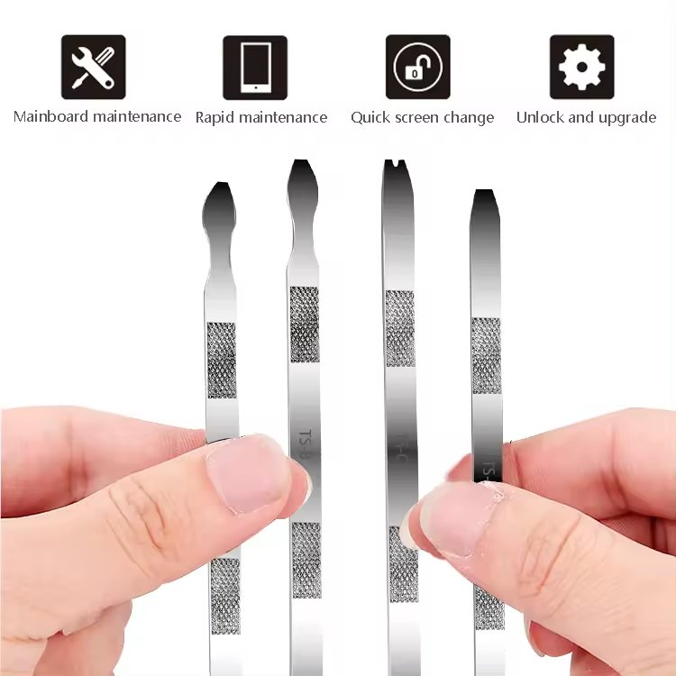 4pcs Precision Pry Bar Tool Set LCD Screen Back Cover Housing Remover Opening Fixture Broken Rear Glass Dismantling Separator