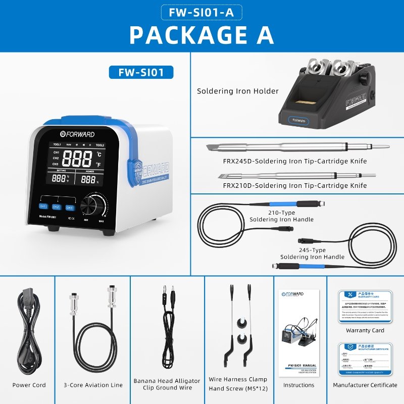 FORWARD FW-SI01 New Arrival 210 Blade+210 Tip Mobile Phone Repair Tools Double Station Soldering Station For Motherboard Repaire