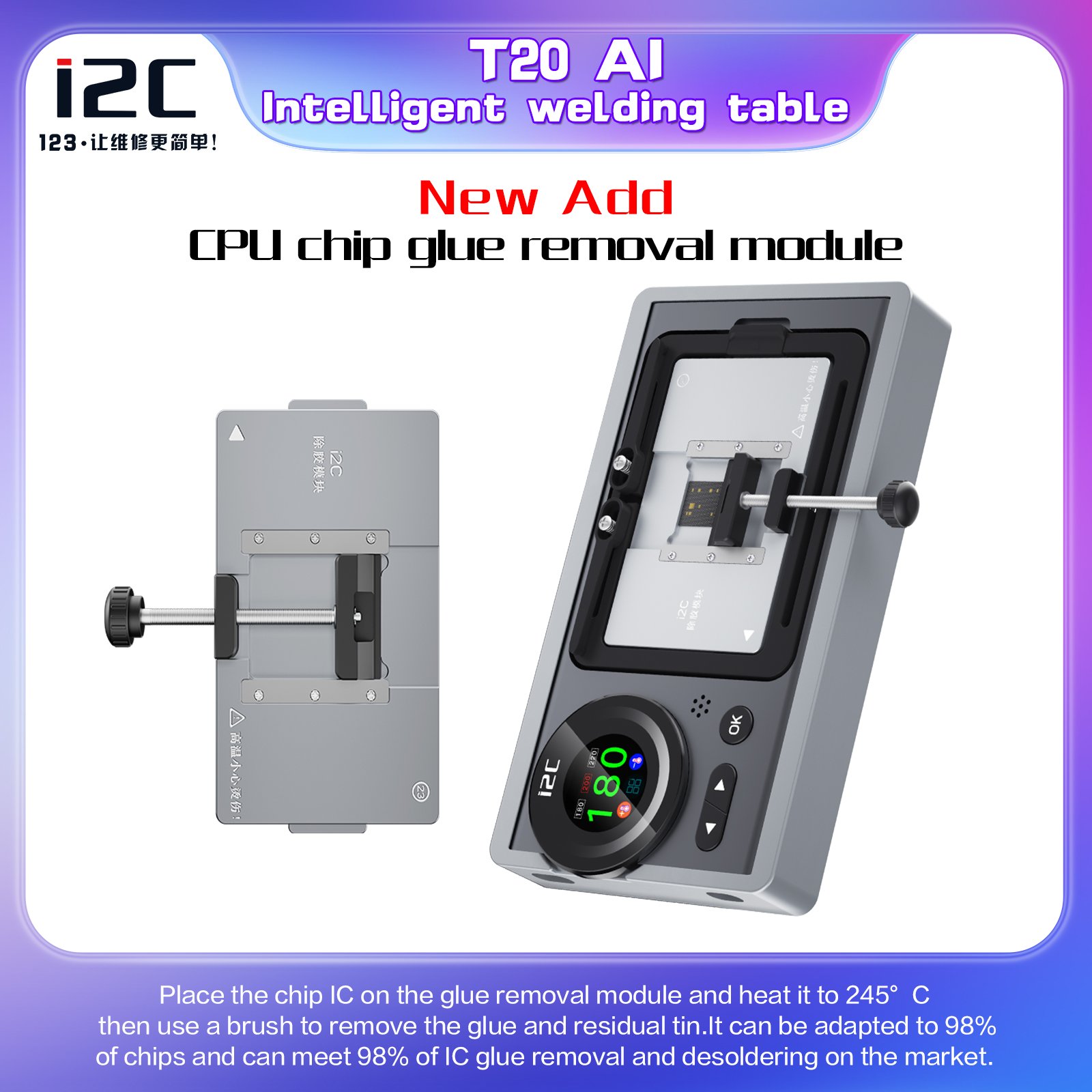 I2c T20 Ai Intelligent Desoldering Station For X-15promax Modules Heating Platform Heat Separation