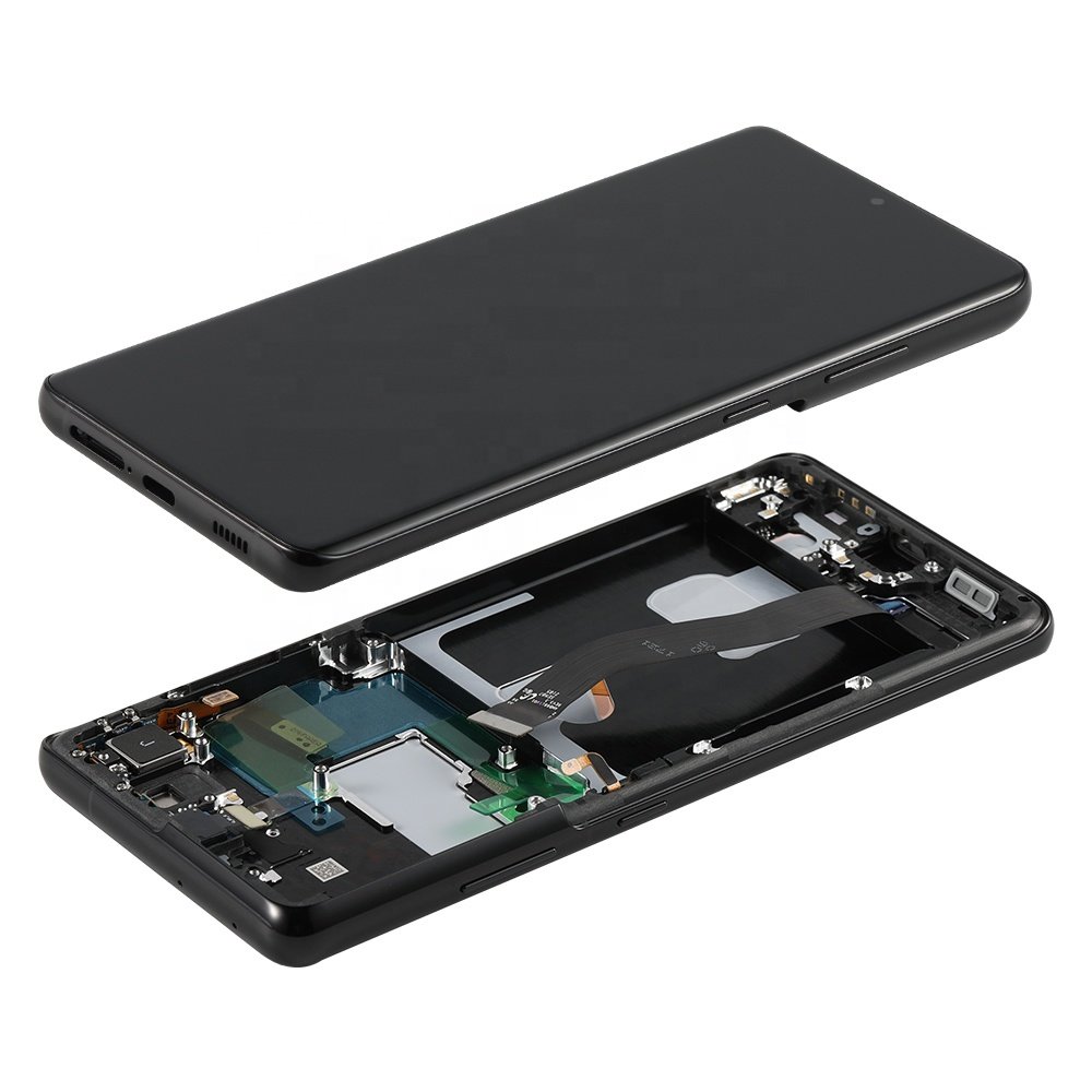 Elekworld OEM lcds OLED Touch Screen with Frame for Samsung S21 S21 Plus S21 Ultra Replacement Galaxy S21 Display