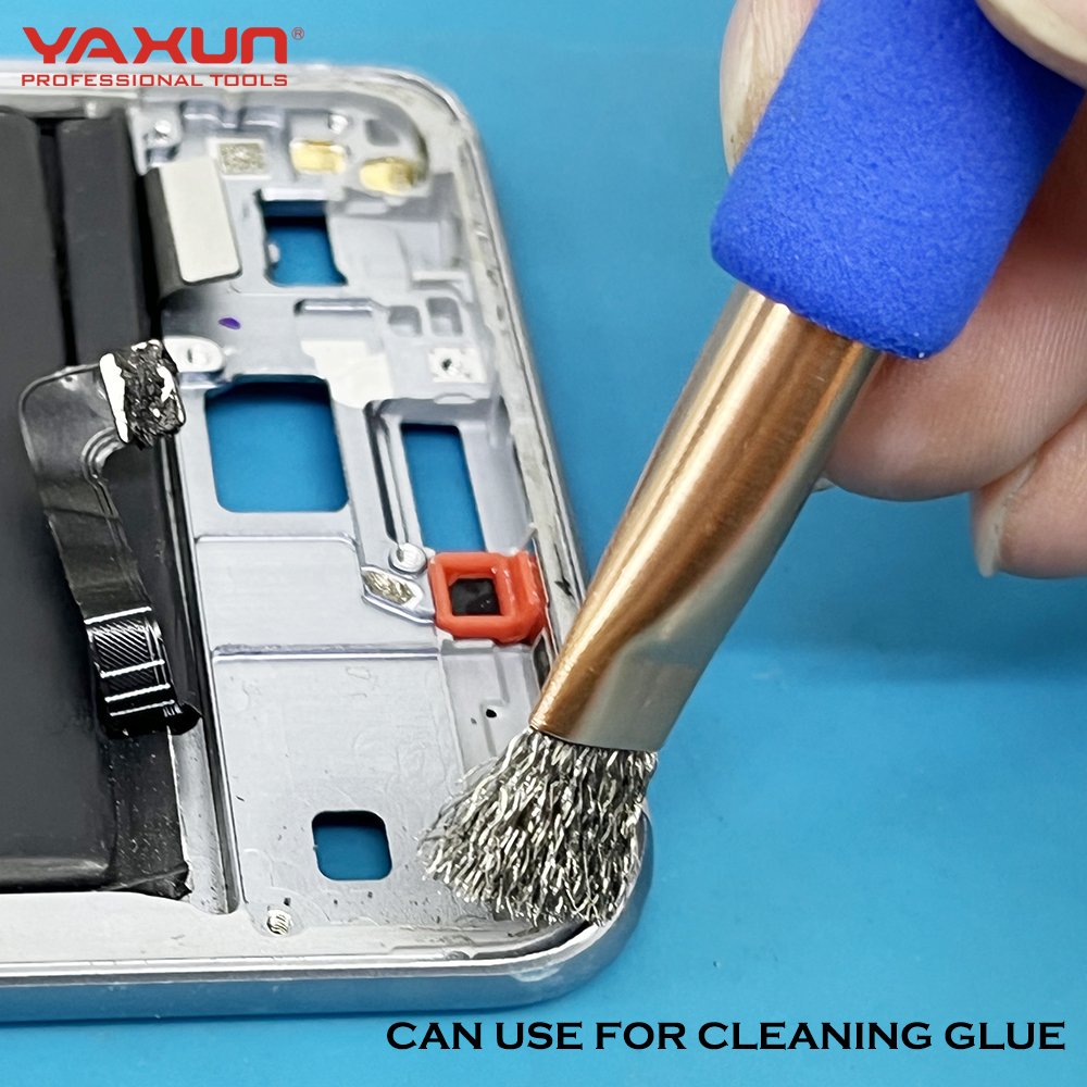 YAXUN YX-695 Mobile Wire Brushes Cleaning Tool Motherboard IC Deglue and Tin Removal Replaceable Niron Steel Brush Repair Set