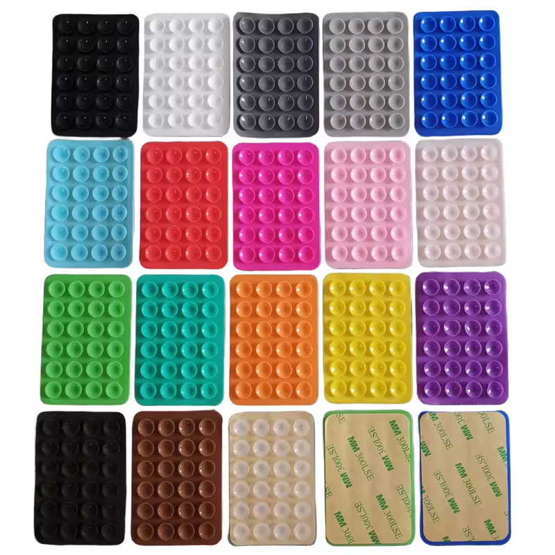 Design for silicone suction cup 24 square arc single grain silicone sucker factory spot customized high quality mobile phones