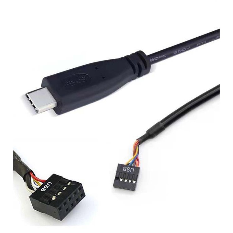 USB 9 Pin Internal Motherboard Female Header to USB 3.1 Type C Adaptor cable