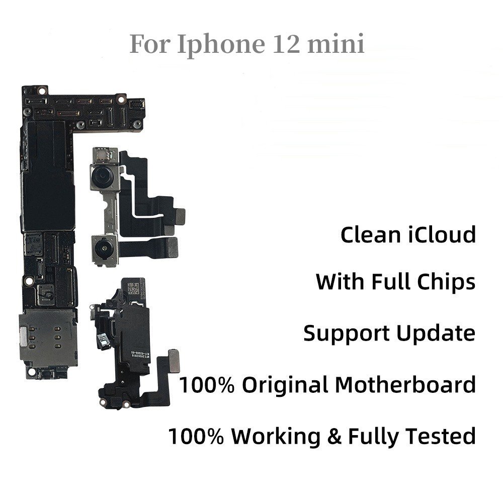 CleaniCloud Original Mainboard for iPhone 12 12 Pro 12 Mini 12 Pro MAX Full Working Face ID 128GB/256GB Mobile Phone Motherboard