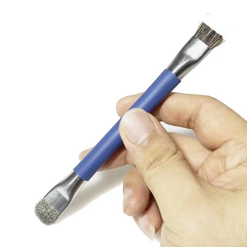 DIYFIX 1PC Double Head Hard Brush For Mobile Phone Motherboard IC PCB Dust Removal Solder Paste Welding Oil Flux Cleaning Tool