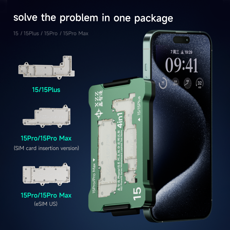 Xinzhizao XZZ 4in1 iSocket Tester Fixture untuk for iPhone 15 seri bingkai ganda fungsi fitting lapisan tengah Motherboard alat
