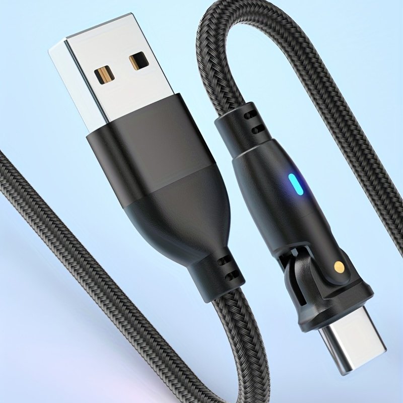 3A USB Type C Cable Fast Charging 180 Degrees Rotate Cable For Samsung Xiaomi VR Google Moto Phone Charger Type-C Data Transfer