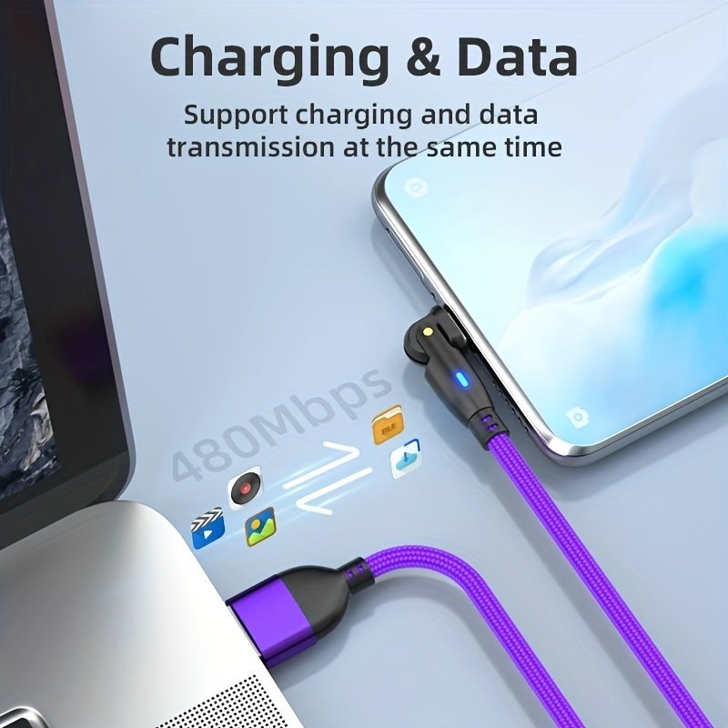 3A USB Type C Cable Fast Charging 180 Degrees Rotate Cable For Samsung Xiaomi VR Google Moto Phone Charger Type-C Data Transfer