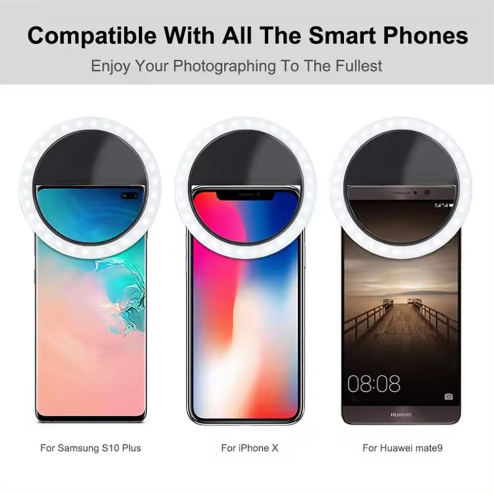 mobile phone accessories portable LED ring mini fill light selfie flash ring light lighting for phone