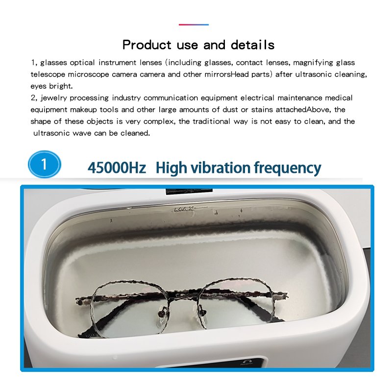 High Quality Factory Household Directly Mini Portable Jewelry Ultrasonic Cleaner Ultrasonic Glasses Cleaners