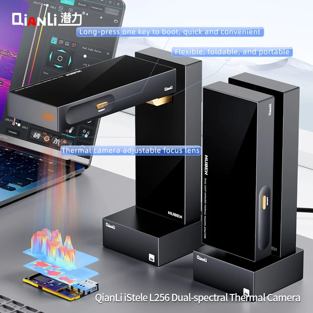 Qianli L256 iStele Fordable Infrared Analyzer 3D Thermal Camera For Phone PCB Circuit Leakage Detection Thermal Test Imager