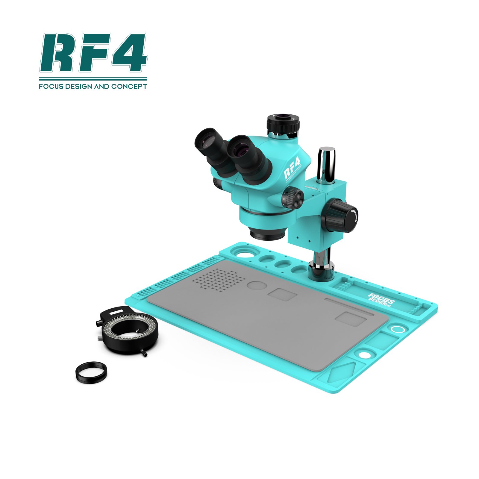 RF4 RF-7050TVD2-2KC2-S010 Trinocular Zoom Electronic Repair Microscope With 2K Camera 10 inch Monitor Mobile IC Chips Repair