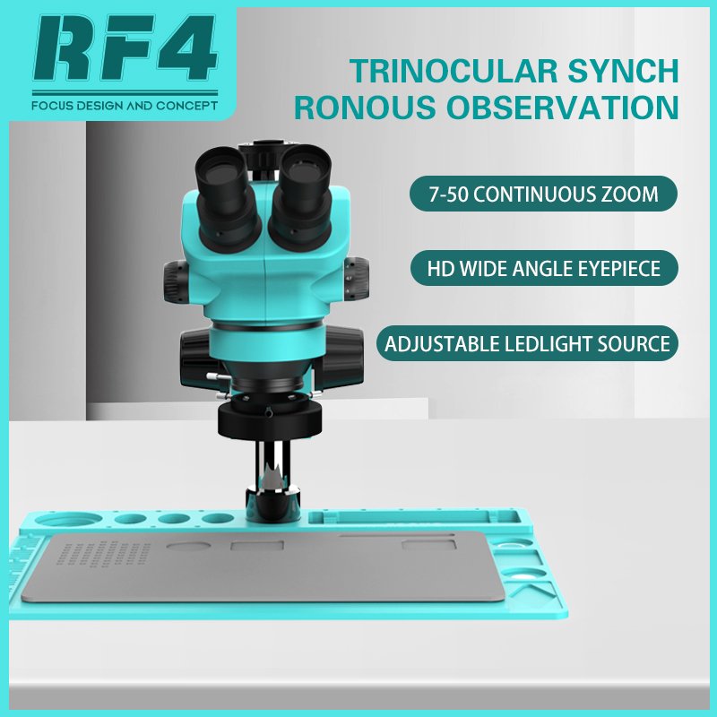 RF4 RF-7050TVD2-2KC2-S010 Trinocular Zoom Electronic Repair Microscope With 2K Camera 10 inch Monitor Mobile IC Chips Repair