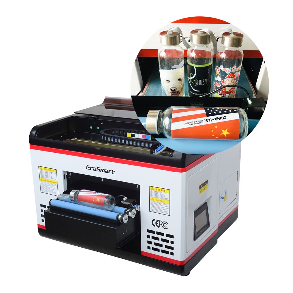 EraSmart Small A3 Flatbed Rotary Led UV Printer Machine Mini Phone Case Flatbed A3 UV Printer For Mobile Case Bottle