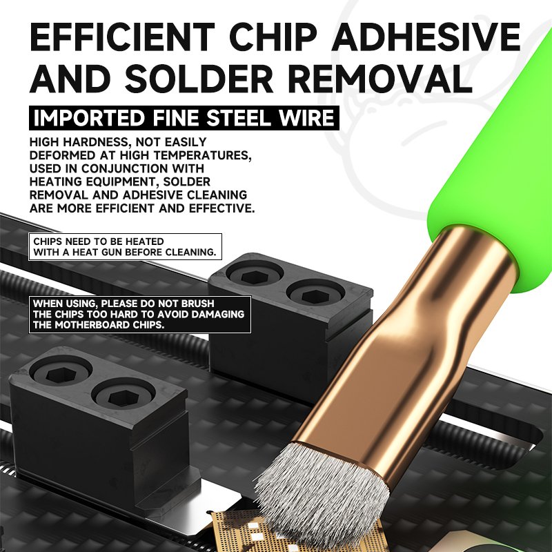 LUOWEI LW-BR01 Anti-Static IC Pad Chip PCB Cleaning Brush For Phone iPhone Motherboard CPU Clean Removal Glue Repair Tools