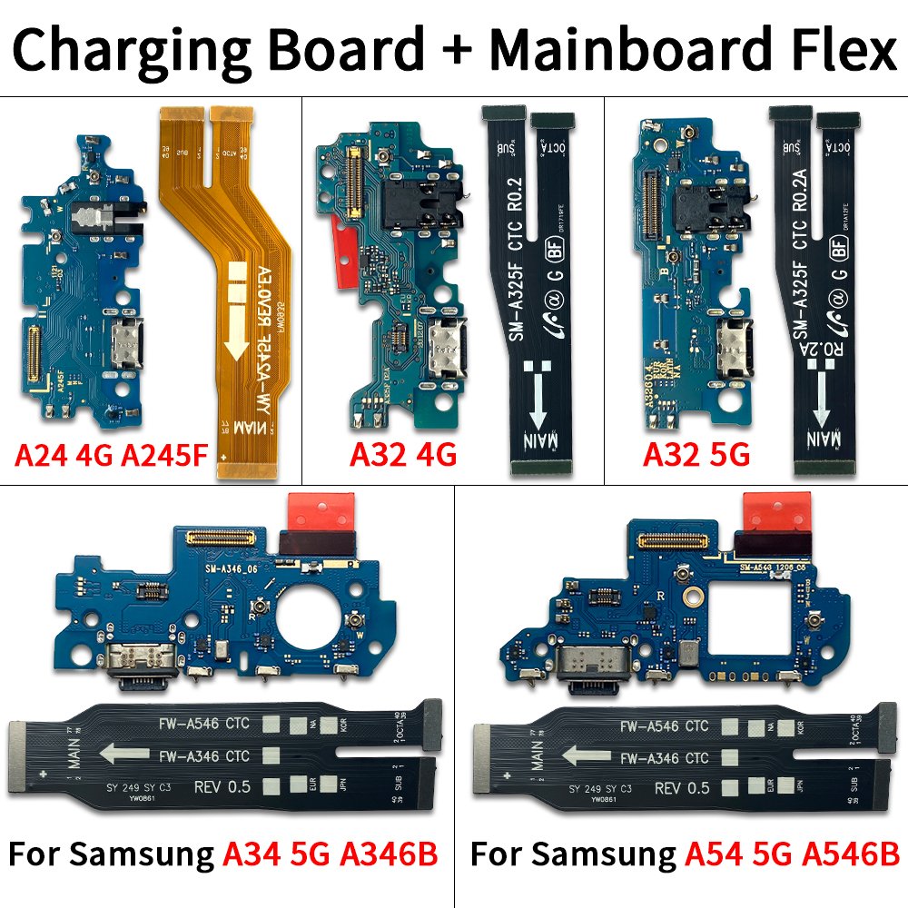 Wholesale Mobile Phone Charge Parts Flex cable Motherboard main flex For Samsung A24 A32 4G A34 A54 5G Mobile Phone Spare Parts