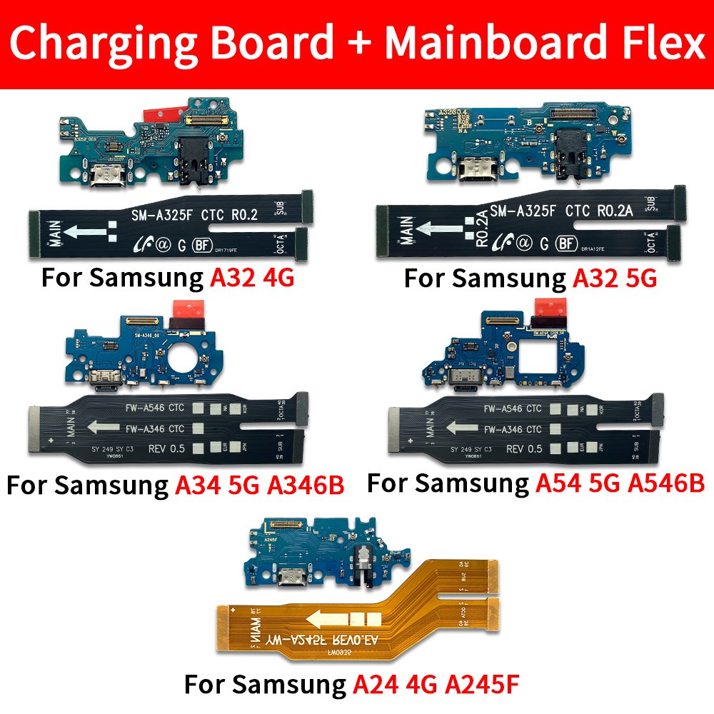 Wholesale Mobile Phone Charge Parts Flex cable Motherboard main flex For Samsung A24 A32 4G A34 A54 5G Mobile Phone Spare Parts