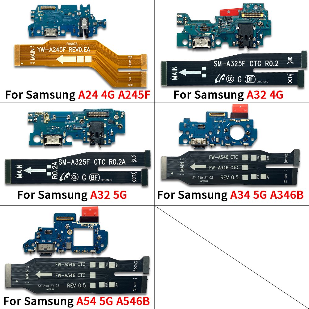 Wholesale Mobile Phone Charge Parts Flex cable Motherboard main flex For Samsung A24 A32 4G A34 A54 5G Mobile Phone Spare Parts