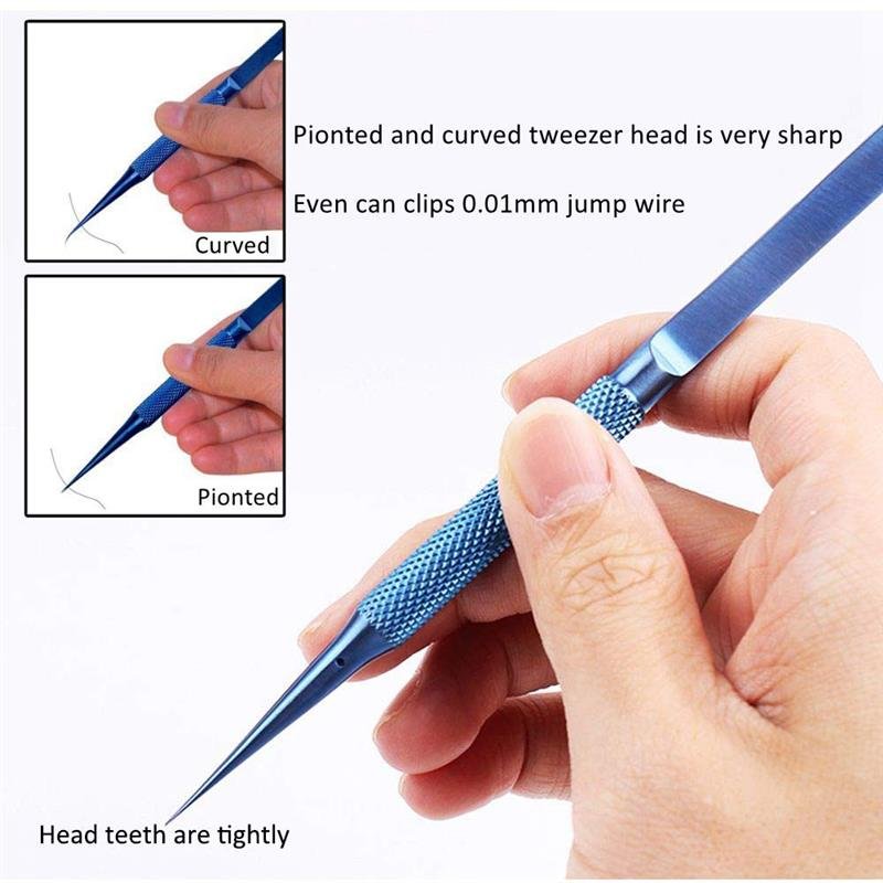 New Phone Repair Tools Jump Line Tweezers Clip 0.02mm Fly Line Ultra Precision Titanium Alloy Tweezers for IPhone Motherboard