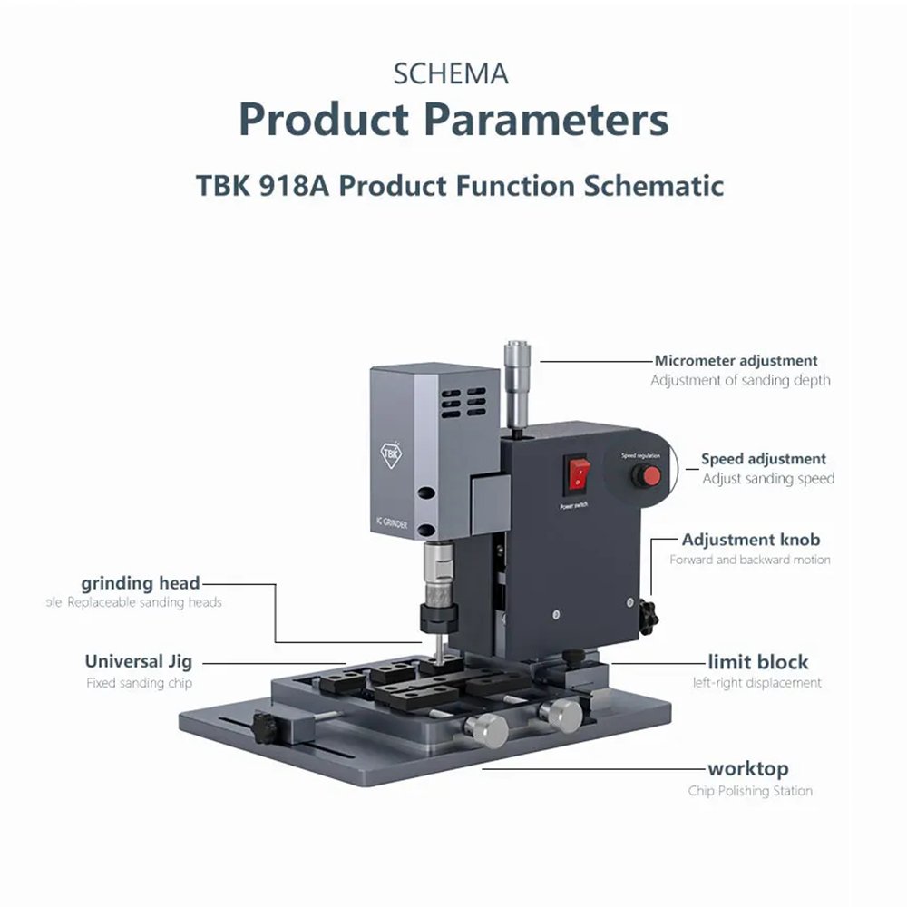 TBK 918A Grinding Machine Master Chip Polisher New Generation Of Design Chip Polishing For Mobile Phone RAM CPU Touch Tool
