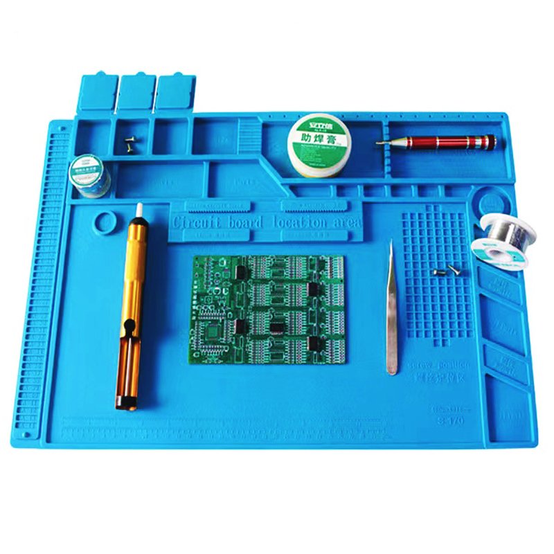 S-160 Blue Silicone Mat Heat Resistant BGA Soldering Work Mat Repairing Mobile Phone Parts Laptop Motherboard Rubber Silicon Pad