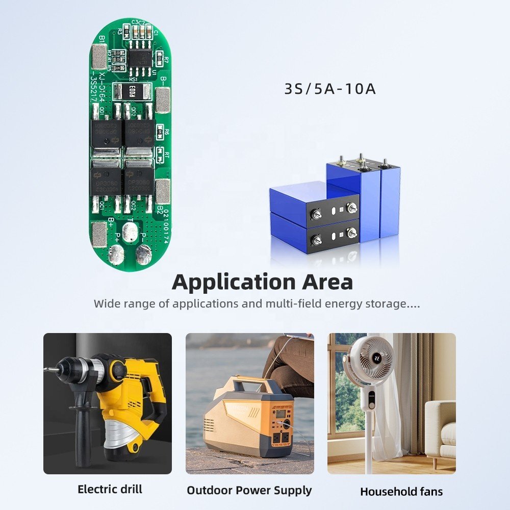XJ BMS Li-ion Bms 3S 4S 6S 5A 10A 15A 20A Li-ion Lithium Battery Charger PCBA BMS Protection Board 14.8V 16.8V Lipo Cell Module