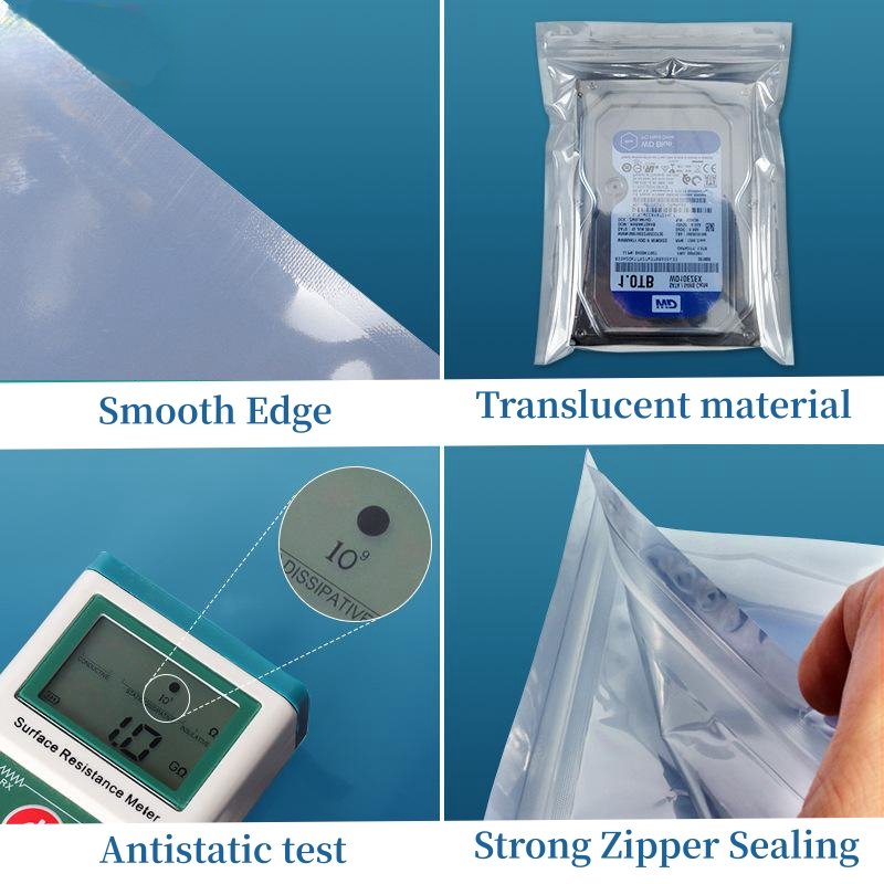 OEM Anti-static Shielding Bag Mobile Phone Bag Hard Disk Self Sealing Electronic Motherboard Packing Logo Printing Plastic Bag