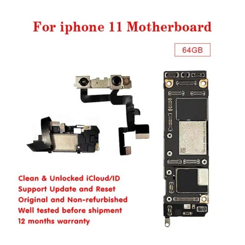 Original Unlocked Mainboard with Face ID Logic Board for iPhone 11 12 13 Pro Max All Tested Good Mobile Phone Motherboard