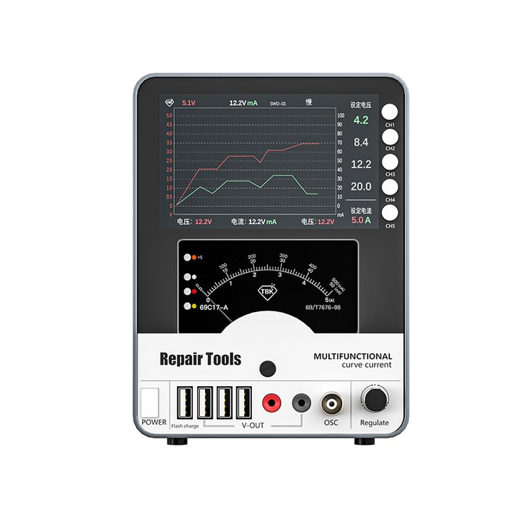 TBK-217 Curved Current DC Regulated Power Supply with Built-in 30V5A For Motherboard Current Detection 3 in 1 Phone Repair Tool
